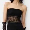 Lace bandeau neckline maxi dress