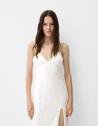 Lace midi dress with sequins