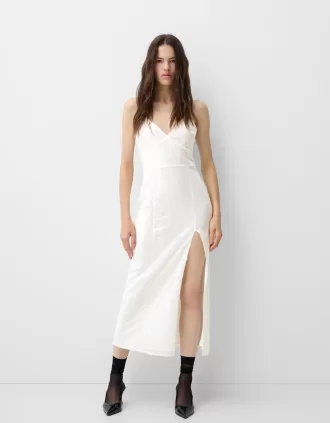 Lace midi dress with sequins