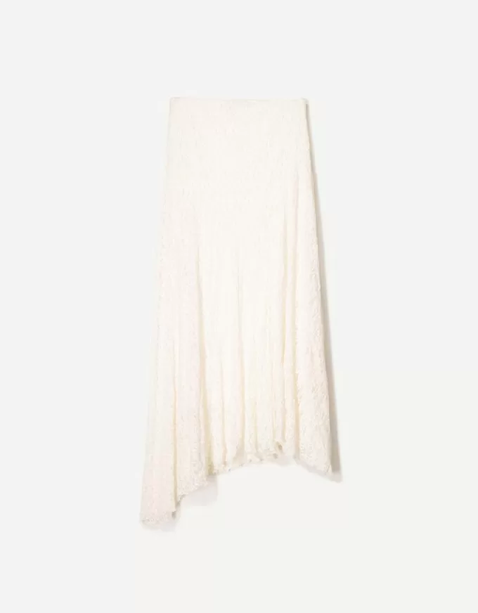 Lace-trimmed midi skirt Lace-trimmed midi skirt
