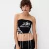 Lace-up bandeau top