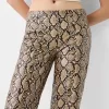 Leather effect animal print pants