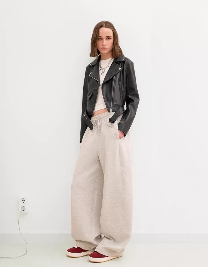 Leather effect biker jacket