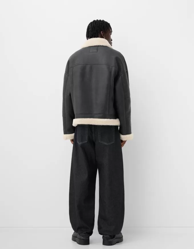 Leather effect boxy fit jacket Leather effect boxy fit jacket