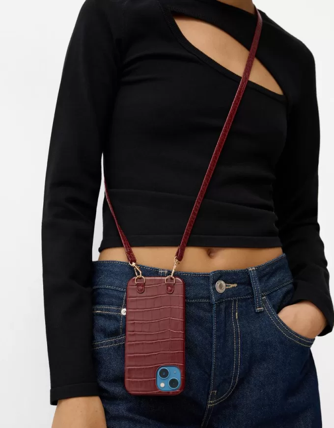 Leather effect iPhone case with cord