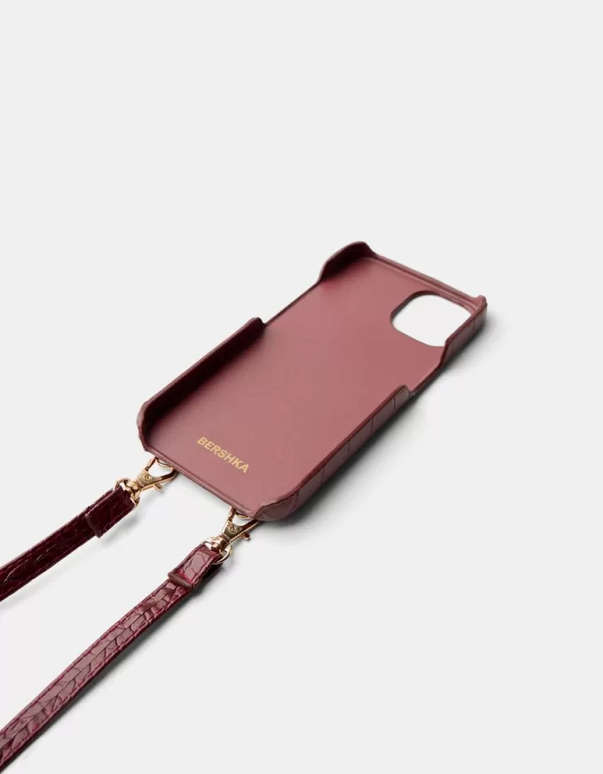 Leather effect iPhone case with cord