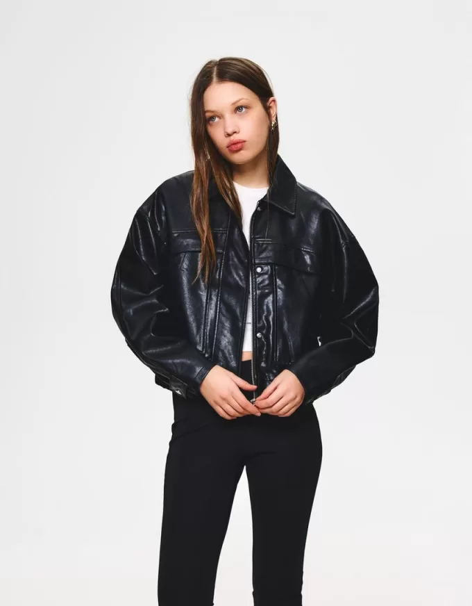 Leather effect jacket