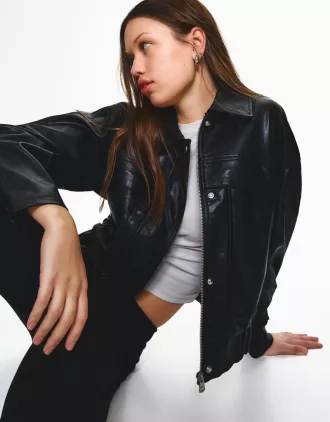 Leather effect jacket
