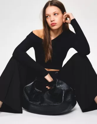 Leather effect maxi bag