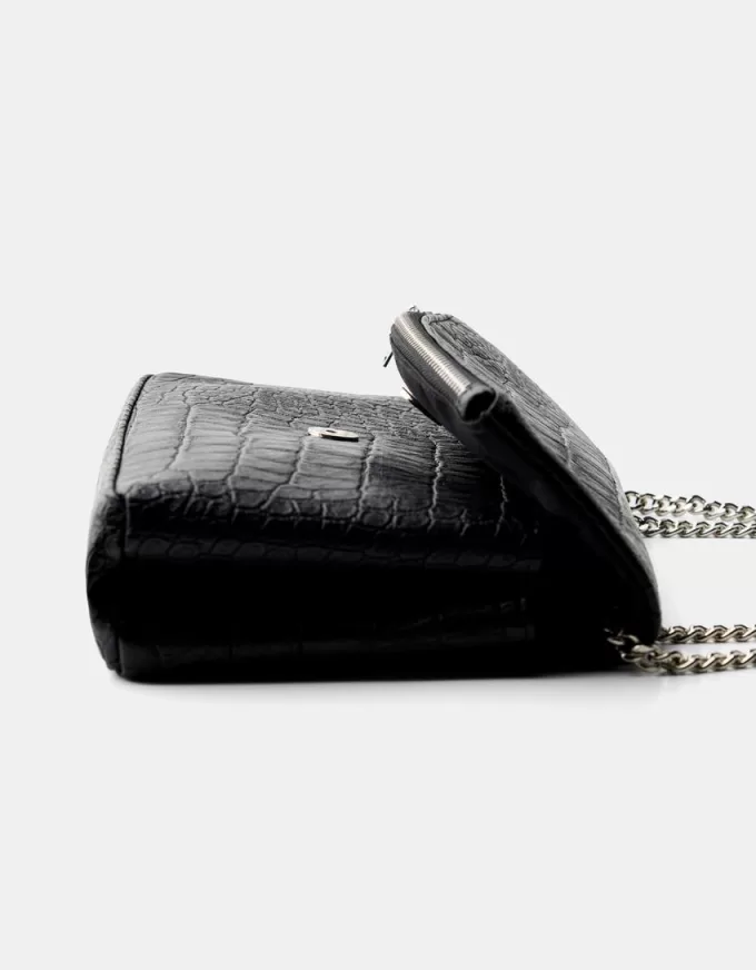 Leather effect mini bag with chain