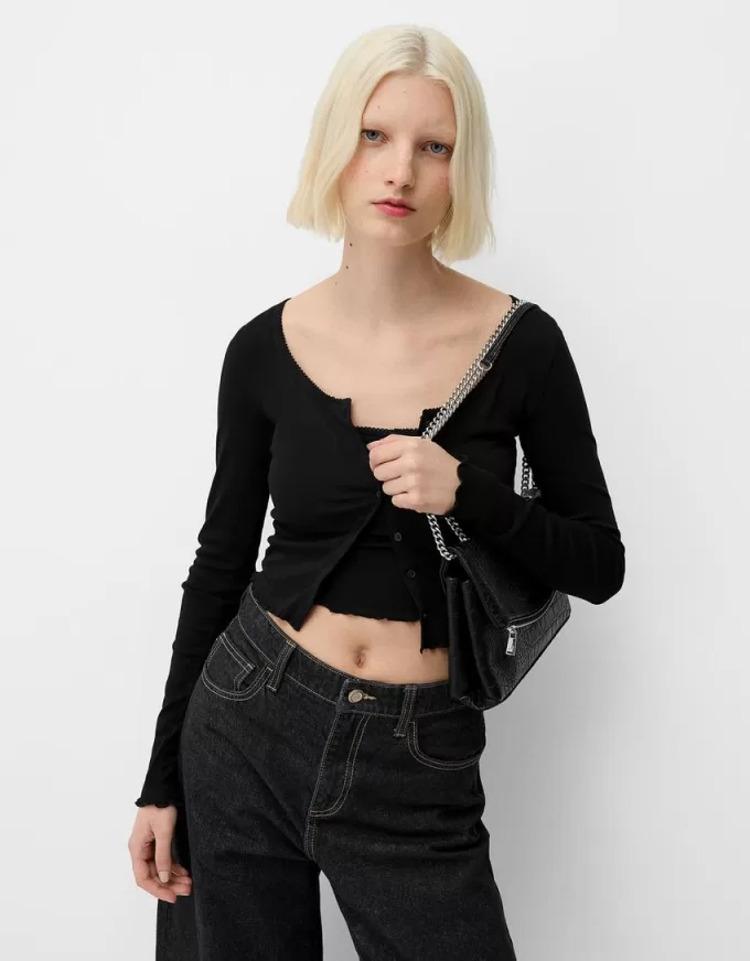 Leather effect mini bag with chain