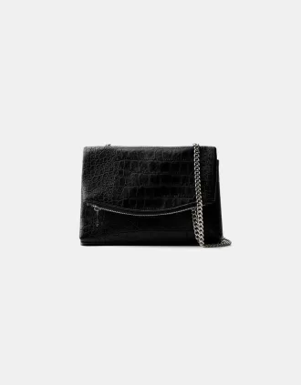 Leather effect mini bag with chain