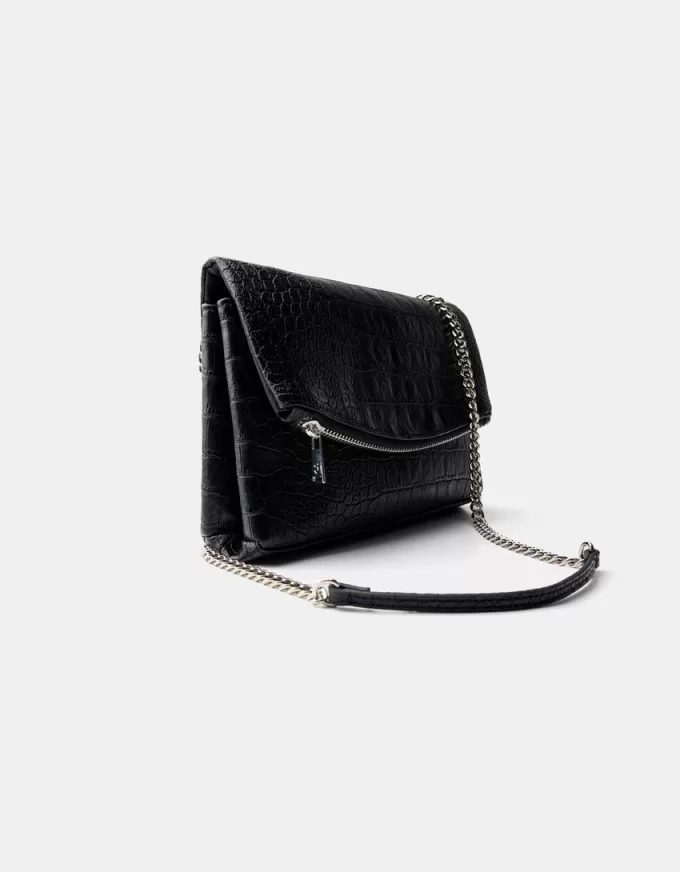 Leather effect mini bag with chain