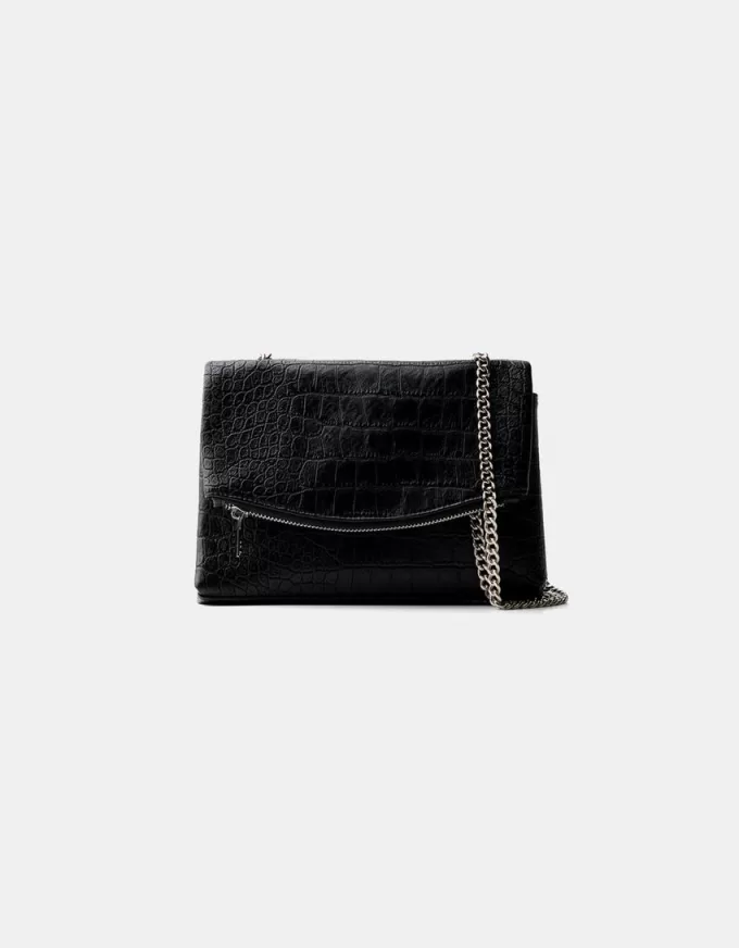 Leather effect mini bag with chain