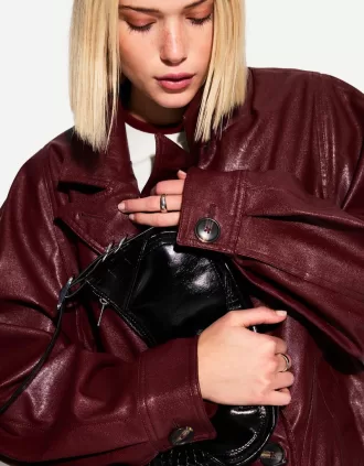 Leather effect mini handbag