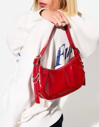 Leather effect mini handbag