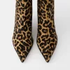 Leopard print LEATHER ankle boots