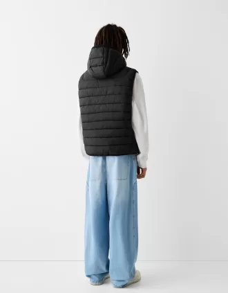 Lightweight puffer vest with hood