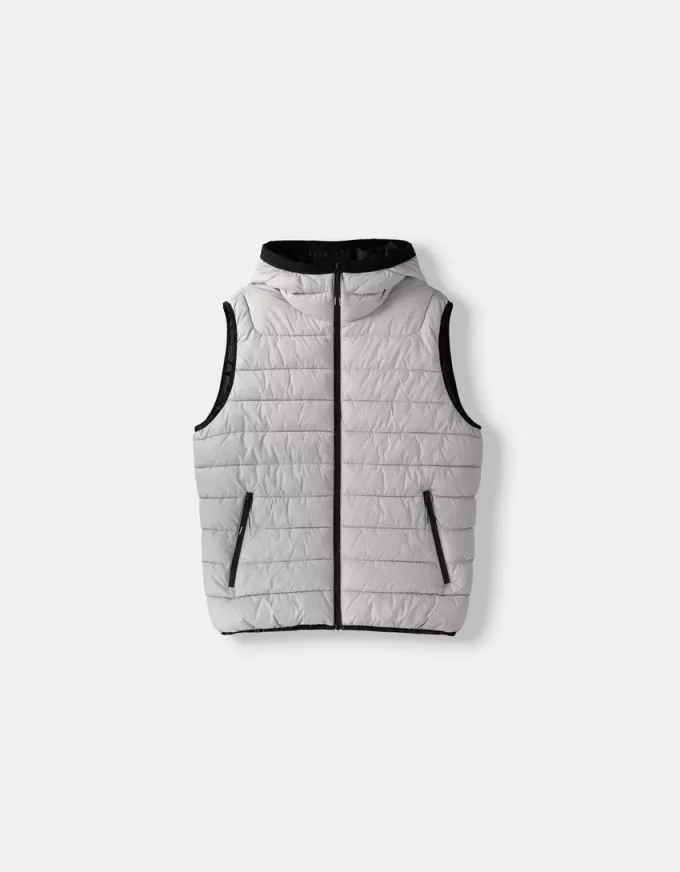 Lightweight puffer vest with hood
