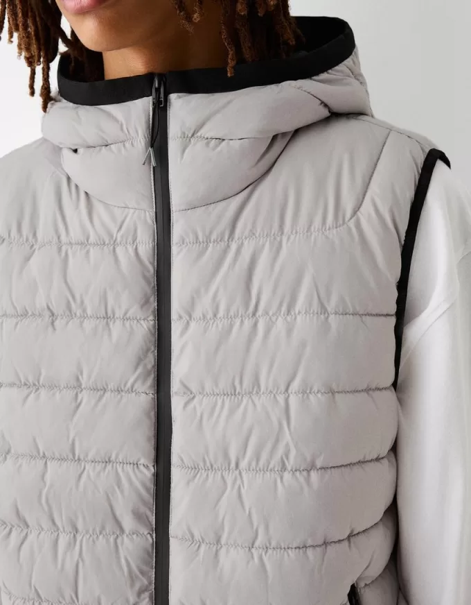 Lightweight puffer vest with hood