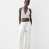 Linen blend crop top Linen blend crop top