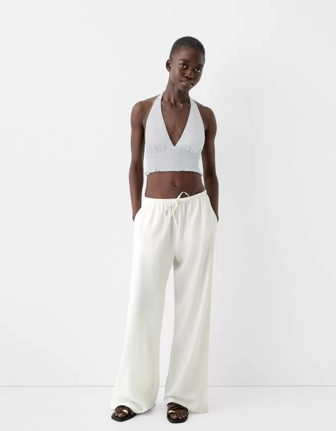 Linen blend crop top Linen blend crop top