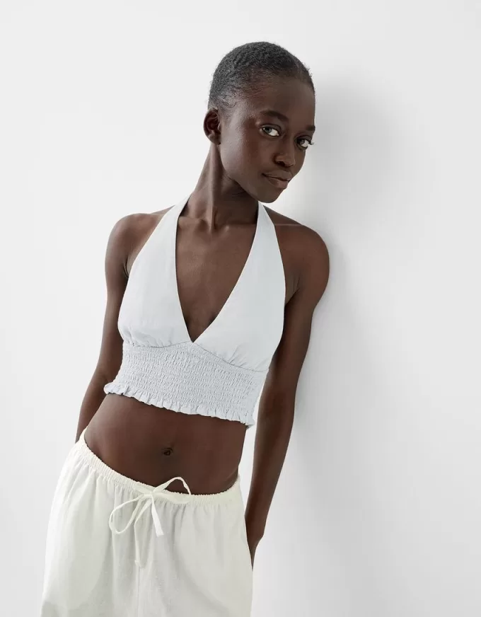 Linen blend crop top Linen blend crop top