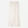 Linen blend pants with an elastic waistband