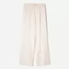 Linen blend pants with an elastic waistband