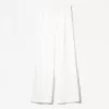 Linen blend pants with an elastic waistband
