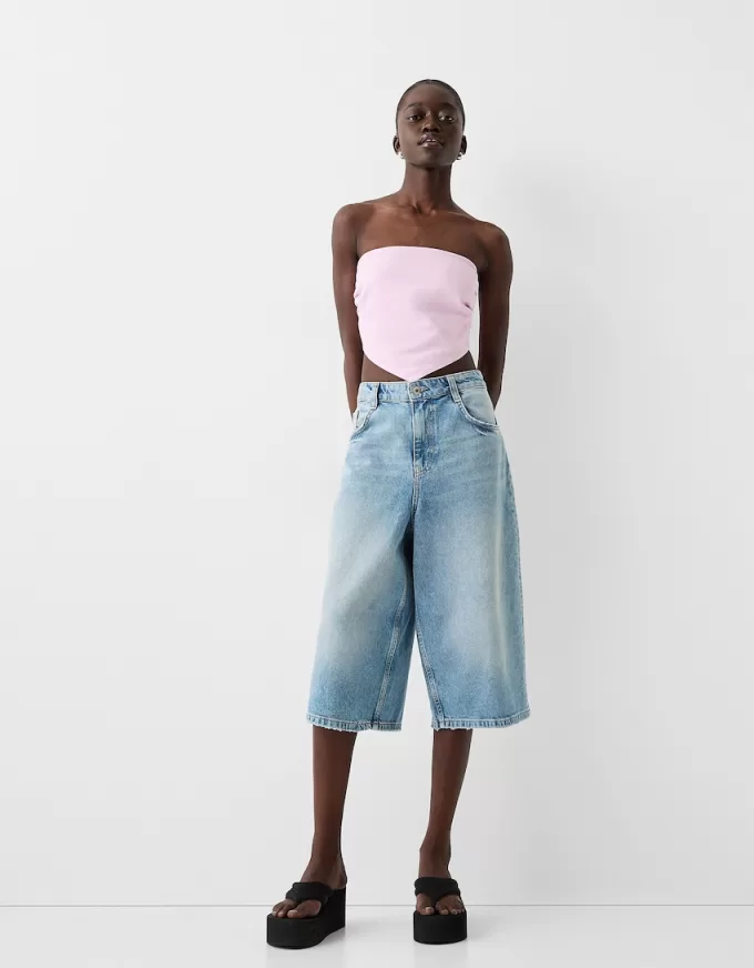 Linen blend scarf top Linen blend scarf top