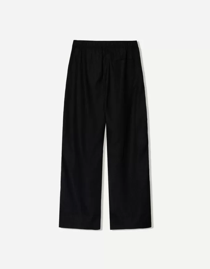 Linen blend wide-leg sweatpants