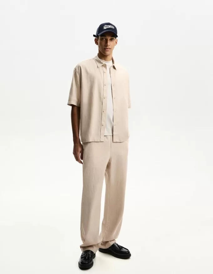 Linen blend wide-leg sweatpants Linen blend wide-leg sweatpants