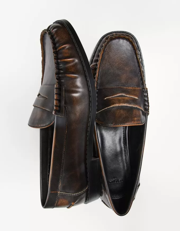 Loafers with gathered detail