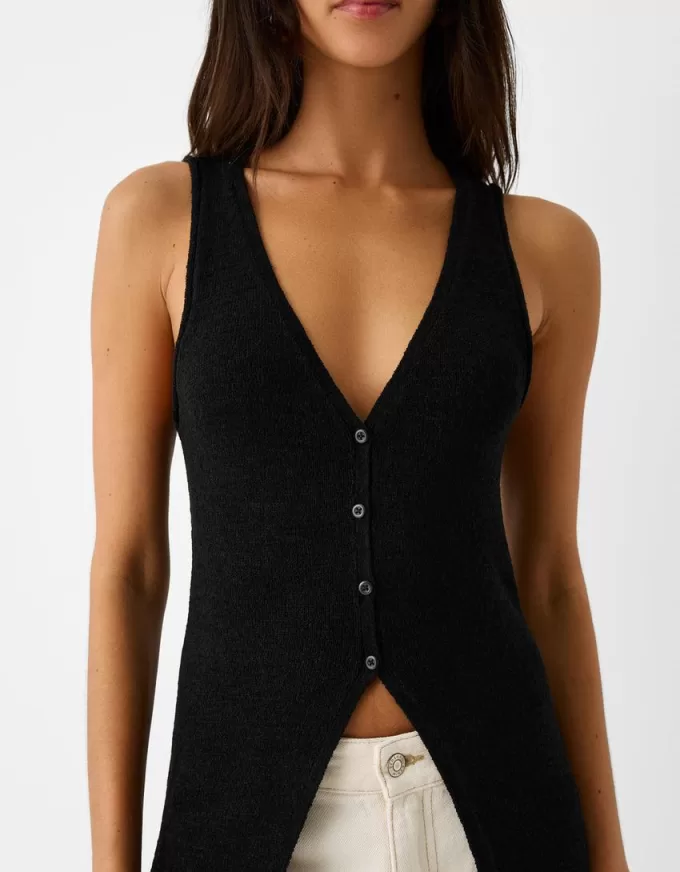Long buttoned vest Long buttoned vest