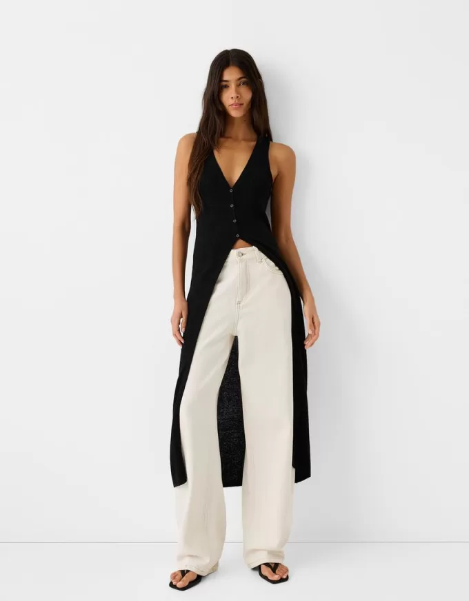 Long buttoned vest Long buttoned vest