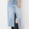 Long denim skirt