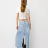 Long denim skirt