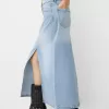 Long denim skirt