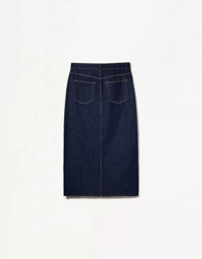 Long denim skirt