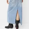 Long denim skirt
