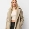 Long faux shearling coat
