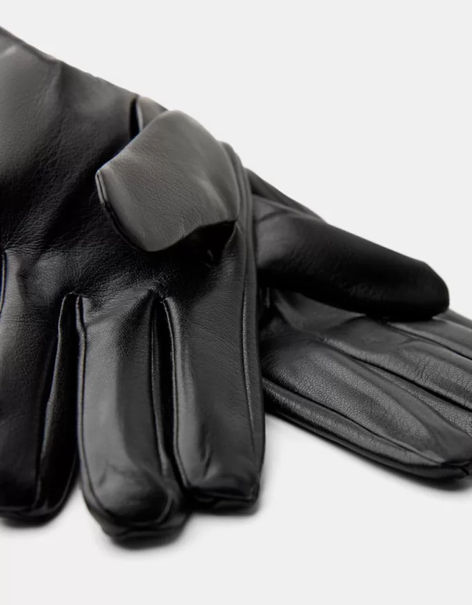 Long leather effect gloves Long leather effect gloves