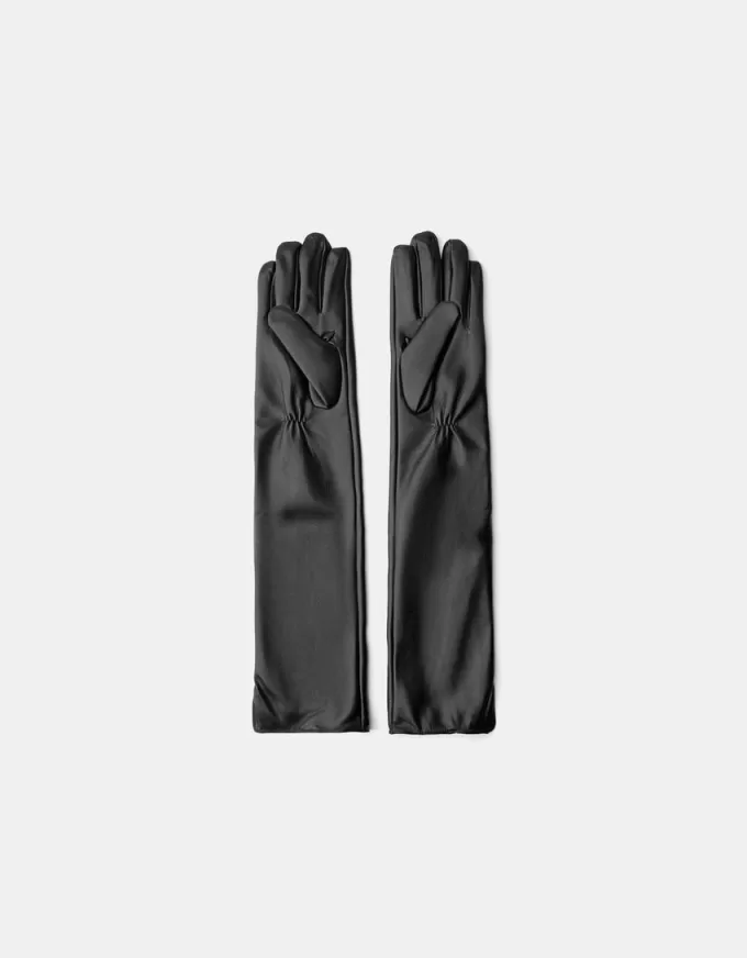 Long leather effect gloves Long leather effect gloves
