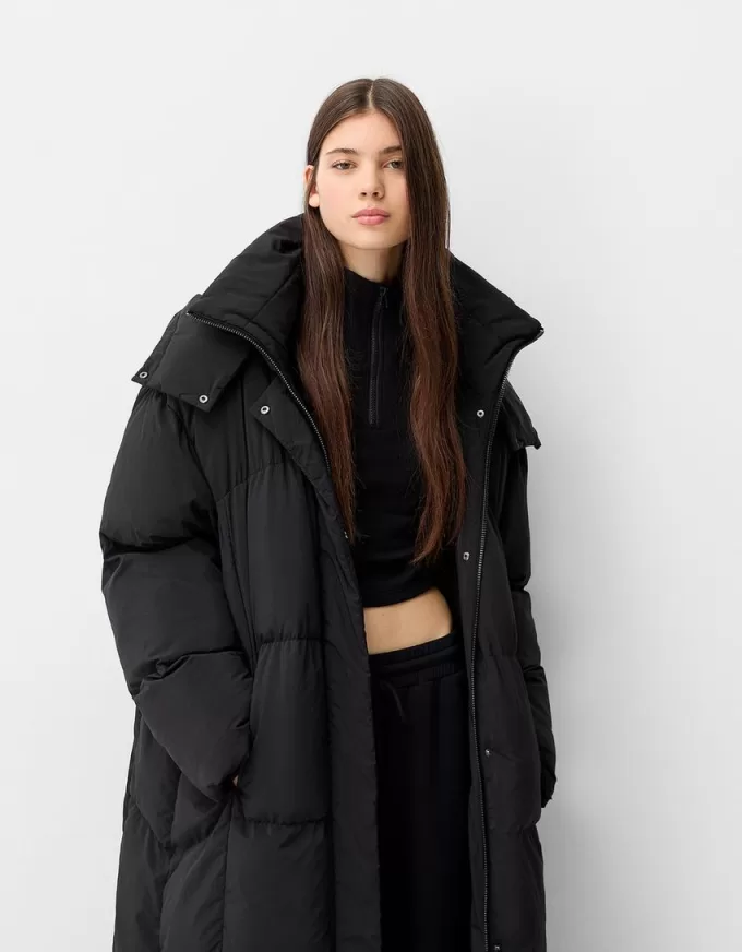 Long puffer coat