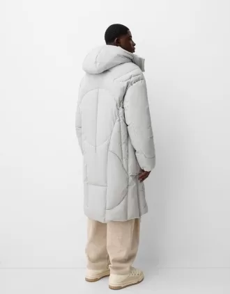 Long puffer coat with hood