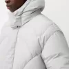 Long puffer coat with hood