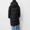 Long puffer coat with hood