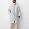 Long puffer coat with hood