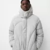 Long puffer coat with hood
